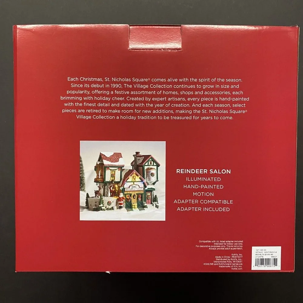 St. Nicholas Square Village - Reindeer Salon - Christmas House - Lights & Motion - Picture 2 of 12